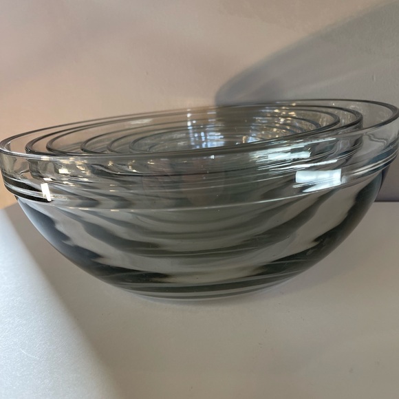 Anchor Hocking Complete Set 8 Vintage Clear Glass Nesting Bowls Kitchen Tools - Picture 10 of 11